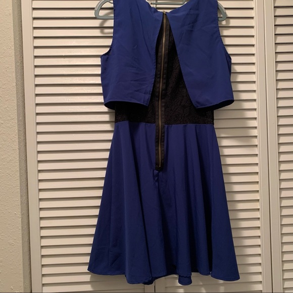 KIRRA lace cutout dress blue and black size US L - Picture 2 of 5
